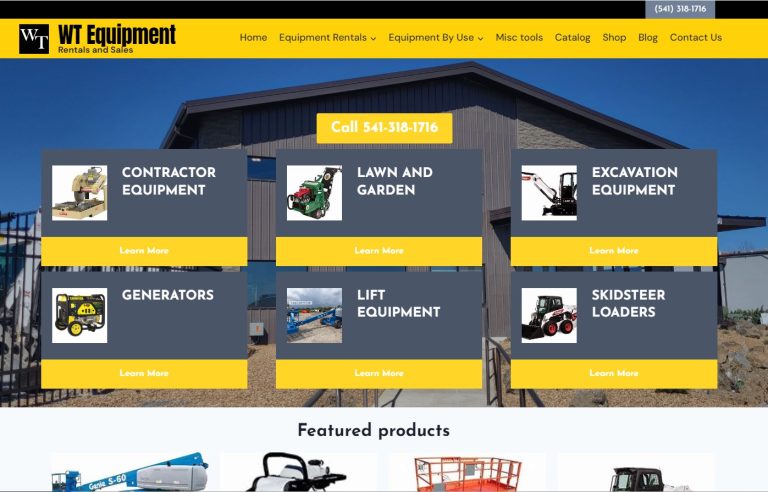 WT Equipment Full Ecommerce Site